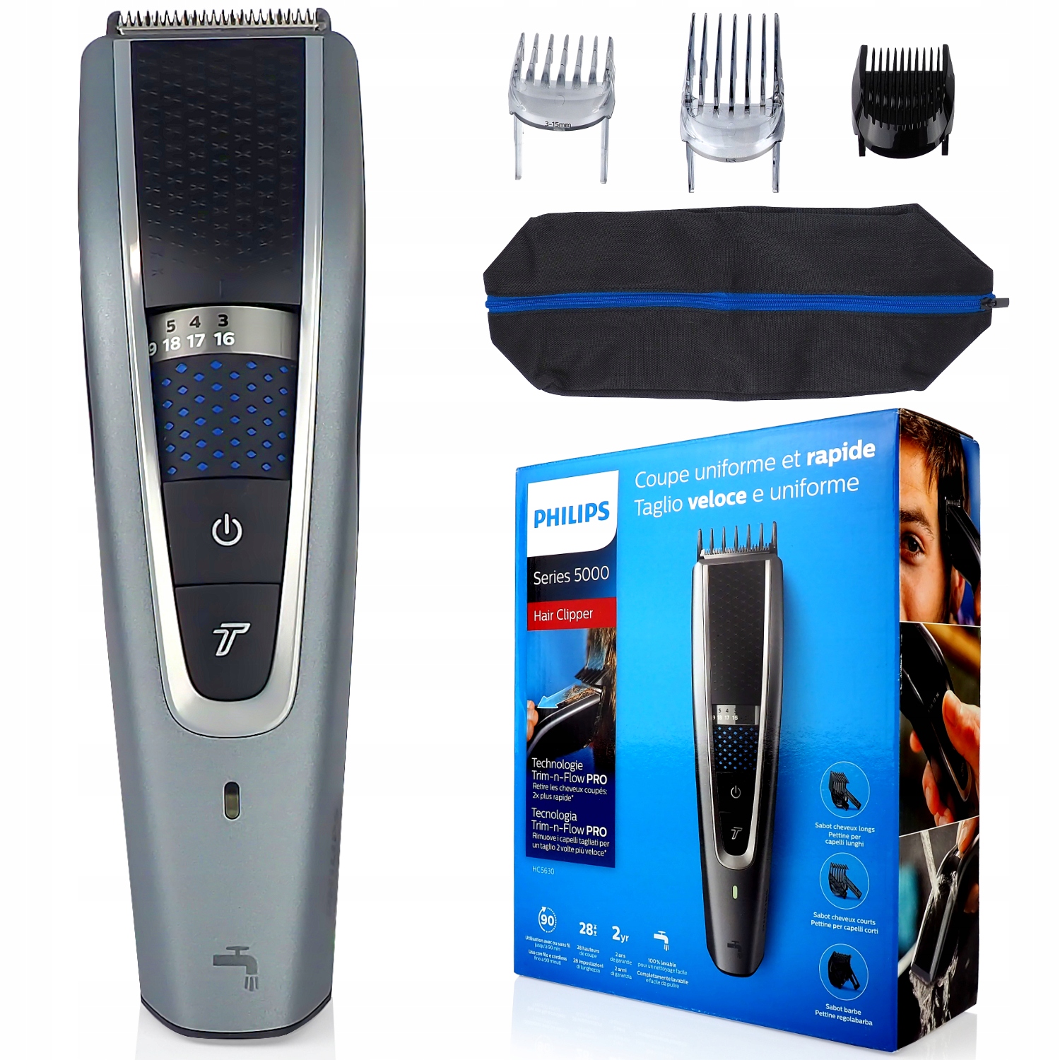 Машинка для стрижки Philips HC5630/15 серебристый/черный